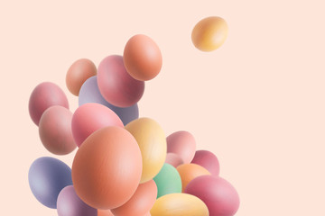 Perfect colorful Easter eggs.Soft pastel color toned.