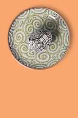 Stylish background of Easter eggs,handmade painted .