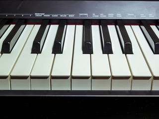 Fototapeta premium close up piano keys on a classic piano