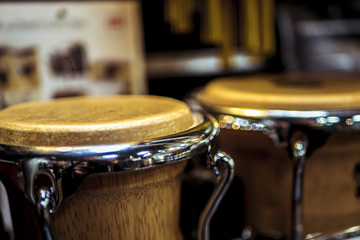 Fototapeta na wymiar close up national traditional bongo hand drums