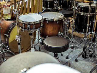 Obraz na płótnie Canvas close up drummer chair in the studio close up