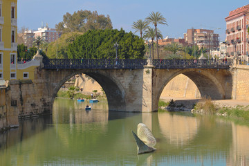 Fototapeta na wymiar Puente de los Peligros y sardina, Murcia, España