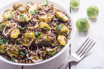 Quinoa salad with Brussels sprouts