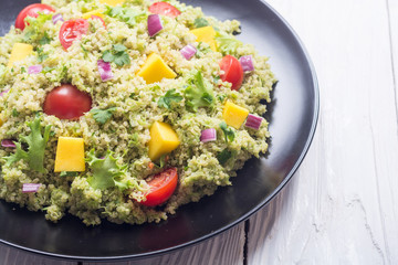 Quinoa salad with guacamole