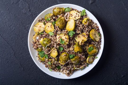 Quinoa salad with Brussels sprouts