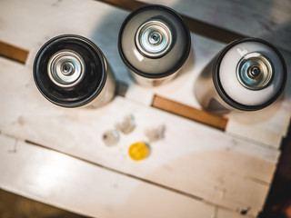 graffiti spray paint cans close up