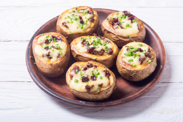 Baked potato stuffed with cheese