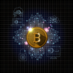 bitcoin mining set icons