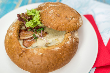 roll with soup inside