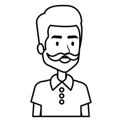 young man with beard avatar character vector illustration design