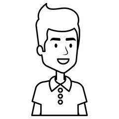 young man avatar character vector illustration design