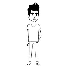 young man avatar character vector illustration design