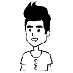 young man avatar character vector illustration design