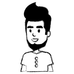 young man with beard avatar character vector illustration design