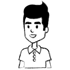 young man avatar character vector illustration design