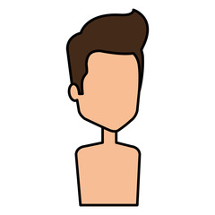 young man shirtless avatar character vector illustration design