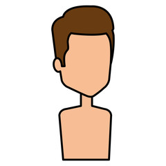 young man shirtless avatar character vector illustration design
