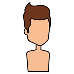 young man shirtless avatar character vector illustration design