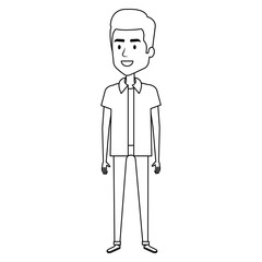 young man avatar character vector illustration design