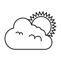 climate cloud with sun vector illustration design
