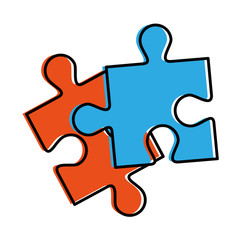 puzzle game pieces icon vector illustration design