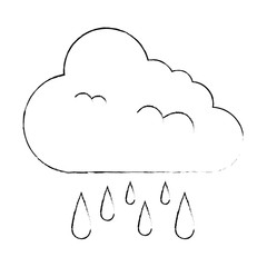 climate cloud with rain drops vector illustration design