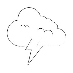 climate cloud with thunder vector illustration design