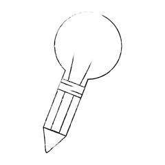 bulb light idea with pencil vector illustration design