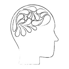 human profile thinking icon vector illustration design