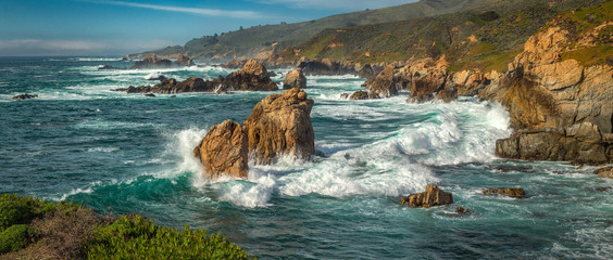 A panoramic view of the Big Sur coastline along California. © db