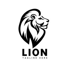 elegant lion head art logo