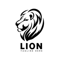 elegant lion head art logo