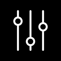 setting. simple icon. White icon on black background. Inversion