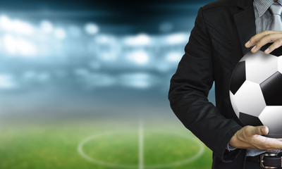 soccer manager in the stadium
