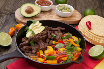Beef Fajitas In Cast Iron Skillet