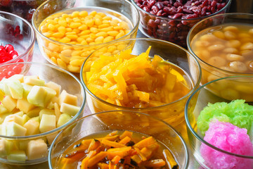 Group of thai dessert