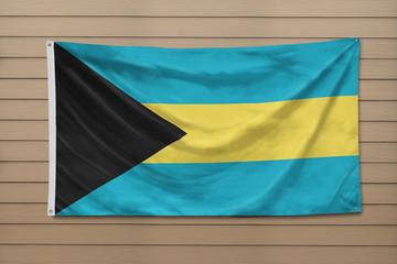 Bahamas Flag hanging on a wall
