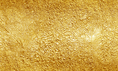 Shiny yellow leaf gold foil texture