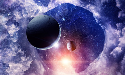 Space planets and nebula