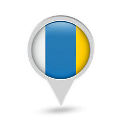 Fototapeta premium Canary Islands (Spain) Flag Round Pin Icon