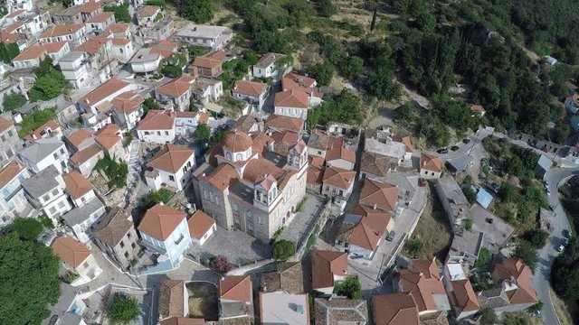 Aerial view of Spatharei village at Samos island in Greece