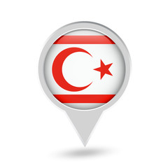 Northern Cyprus Flag Round Pin Icon
