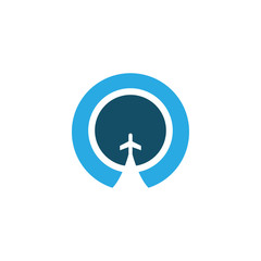 Plane negative space logo