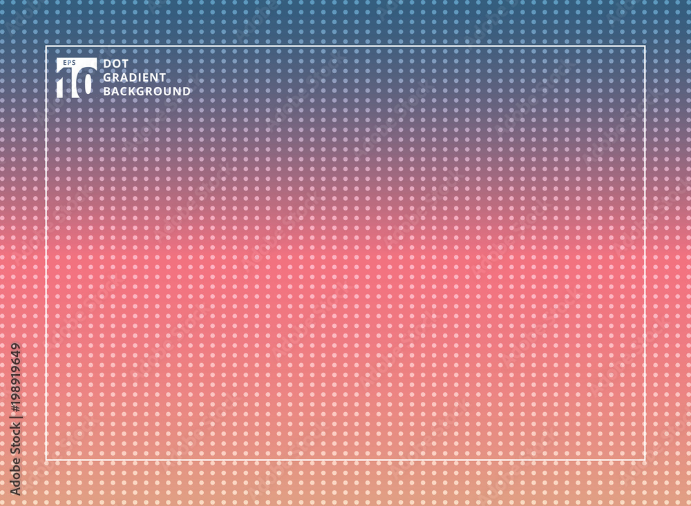 Poster abstract background dots pattern texture on blue and pink gradients color.