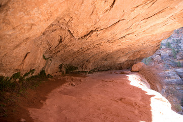shadow under big rocks cave shelter