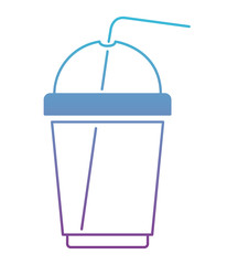 beverage in plastic container and straw