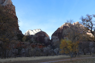 Mountains behind trees beautiful autumn