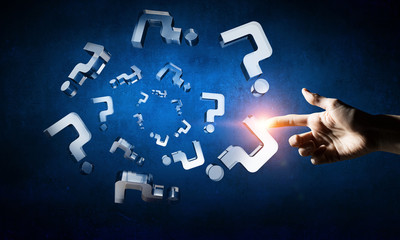 Glass question symbols