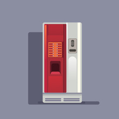 Coffee Vending Machine Realistic On Grey Background Isolated Flat Vector Illustration