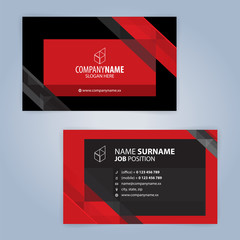Red and Black modern business card template, Illustration Vector 10
